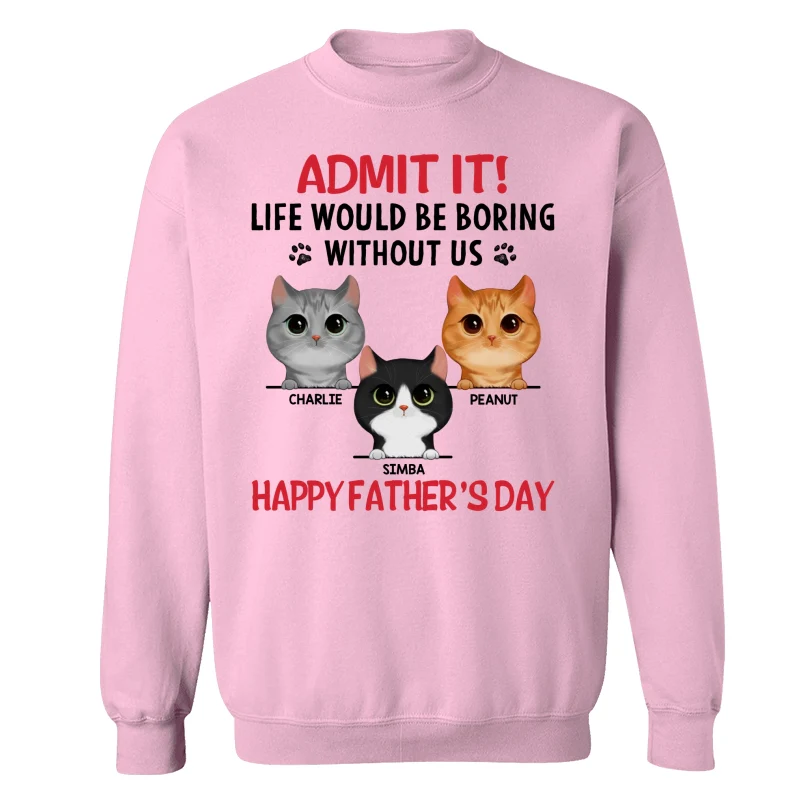 Life Would Be Boring Without Us Watercolor Cute Cats Personalized Shirt - Image 19