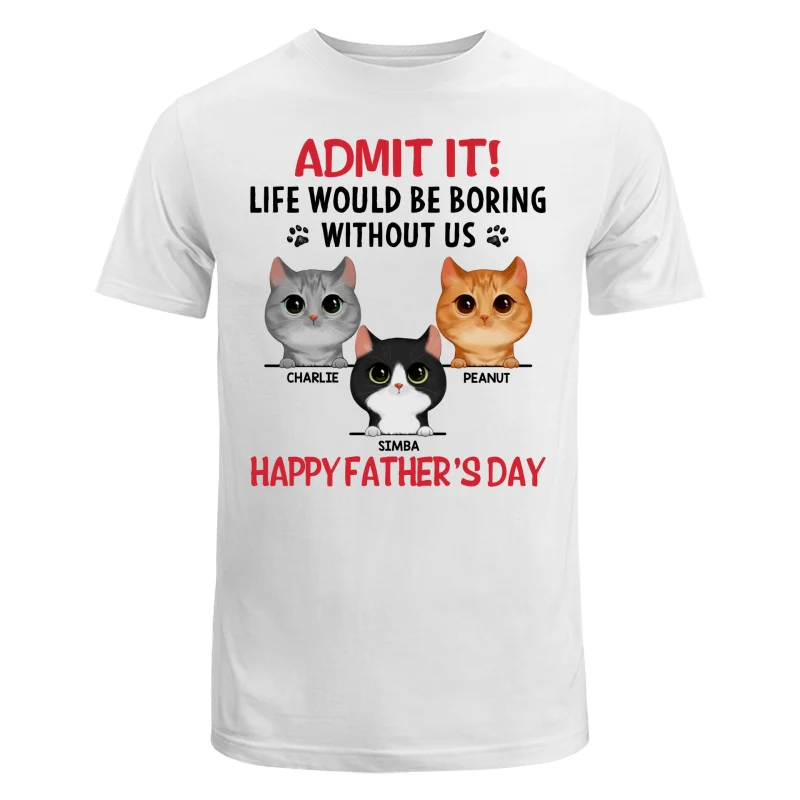 Life Would Be Boring Without Us Watercolor Cute Cats Personalized Shirt - Image 5