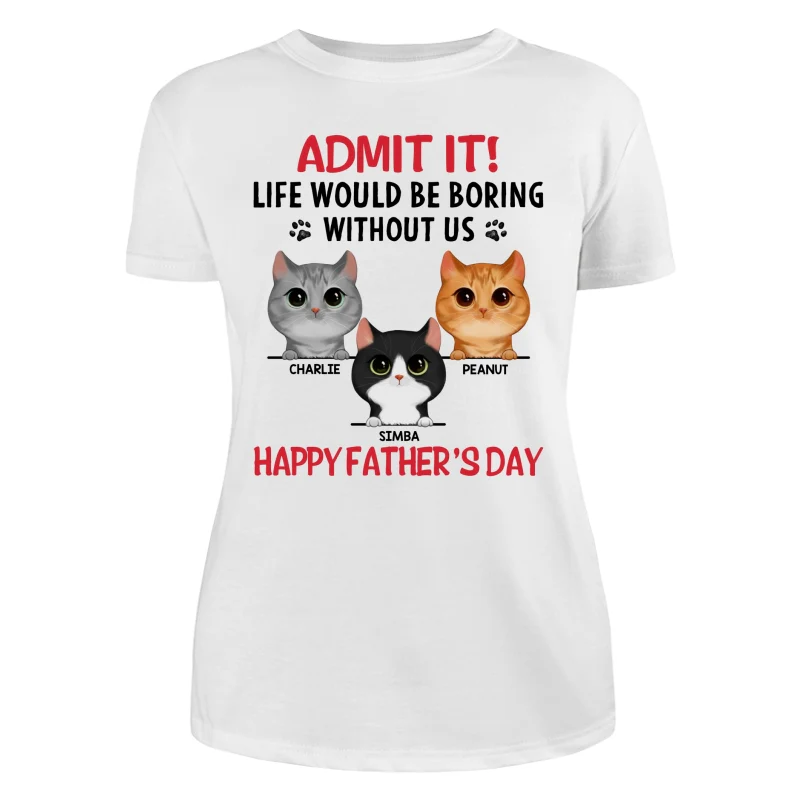 Life Would Be Boring Without Us Watercolor Cute Cats Personalized Shirt - Image 9
