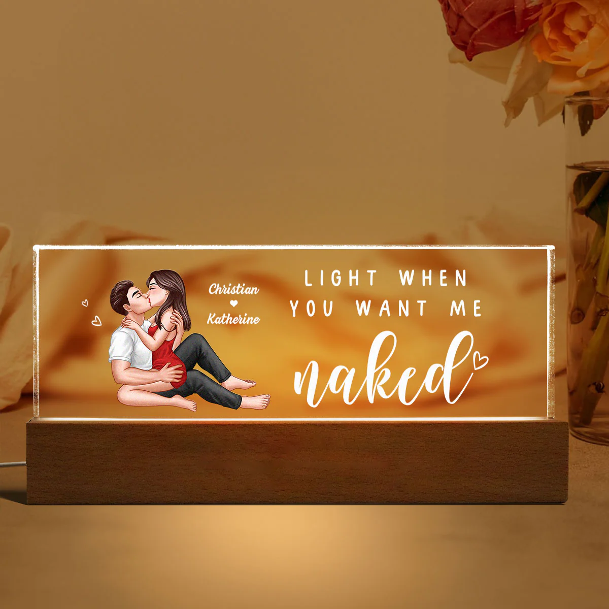 Light When You Want Me Naked Personalized LED Night Light, Gift For Him - Image 2