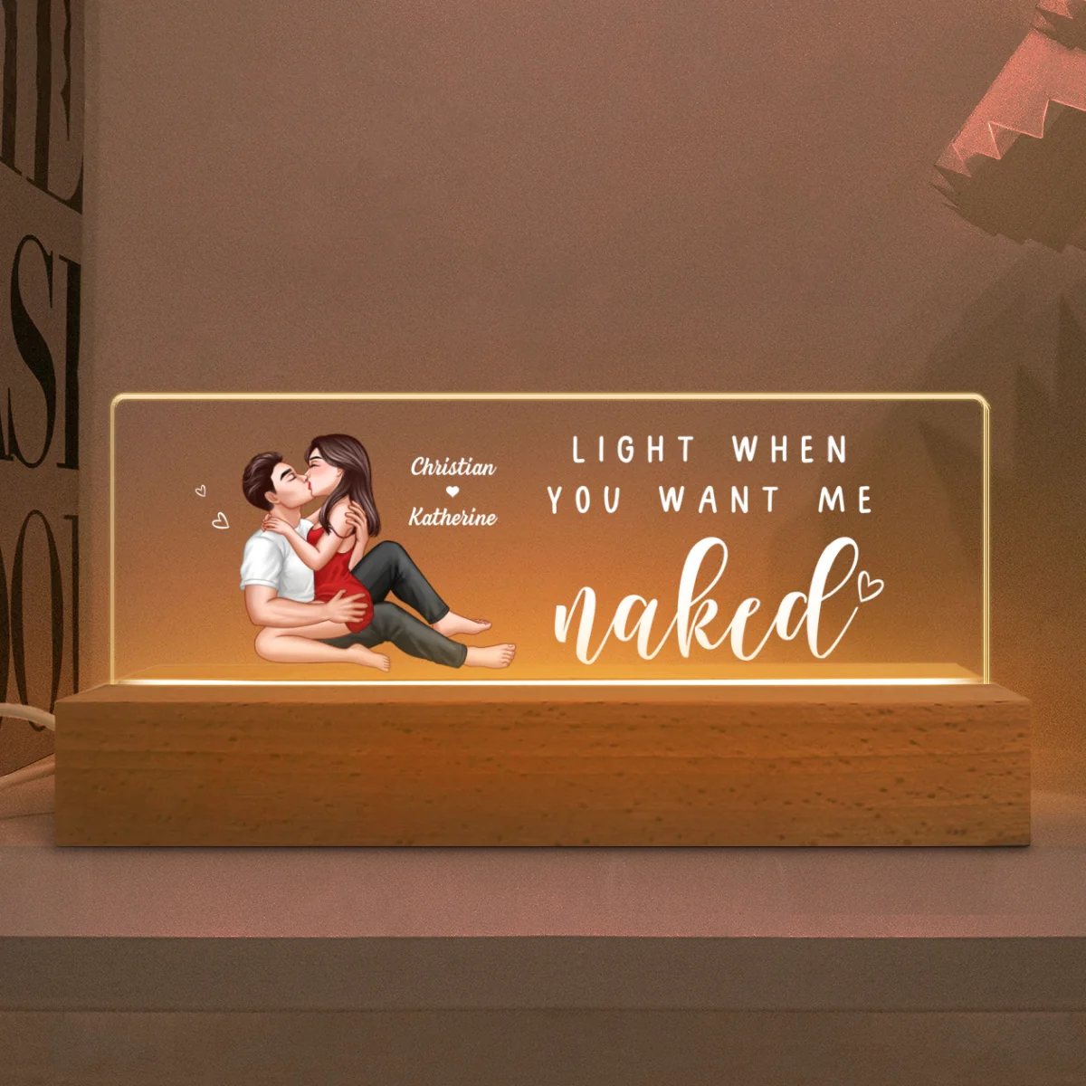 Light When You Want Me Naked Personalized LED Night Light, Gift For Him - Image 7