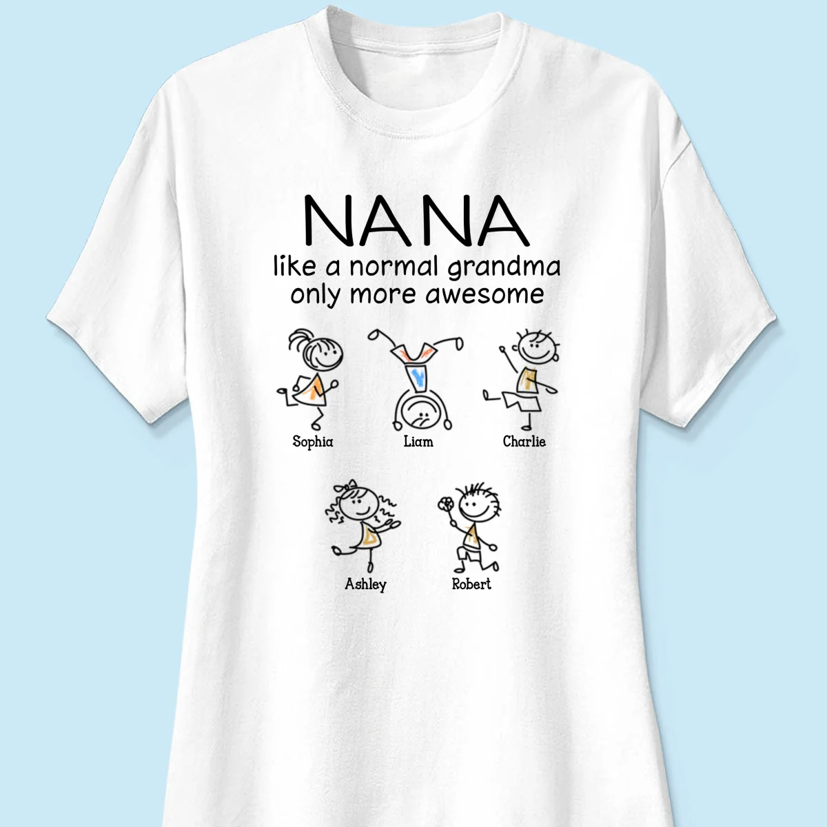 Like A Normal Grandma Only More Awesome Drawing Personalized Shirt - Image 11