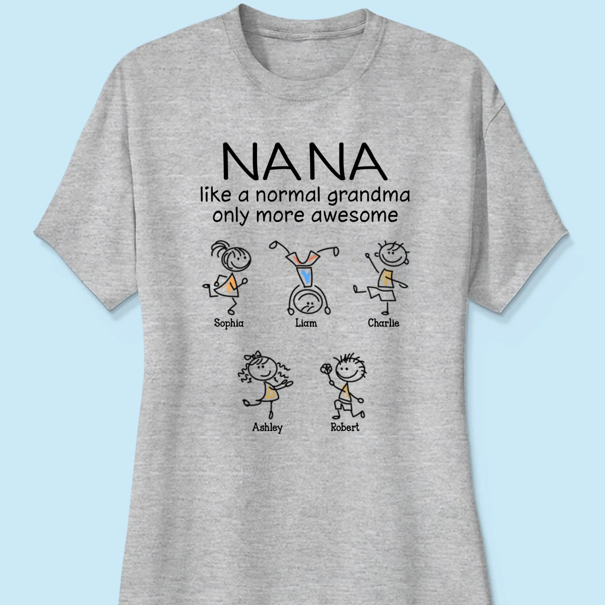 Like A Normal Grandma Only More Awesome Drawing Personalized Shirt - Image 12