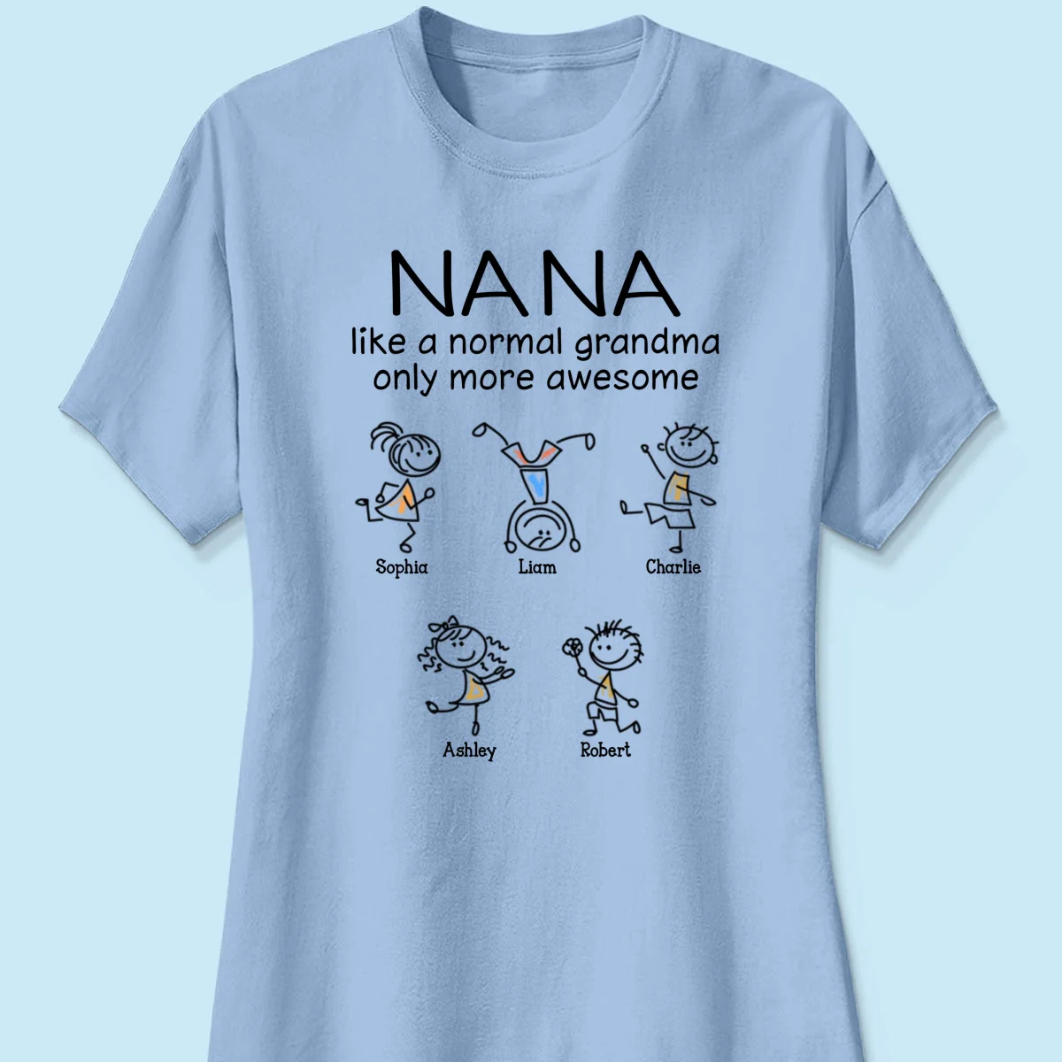 Like A Normal Grandma Only More Awesome Drawing Personalized Shirt - Image 14