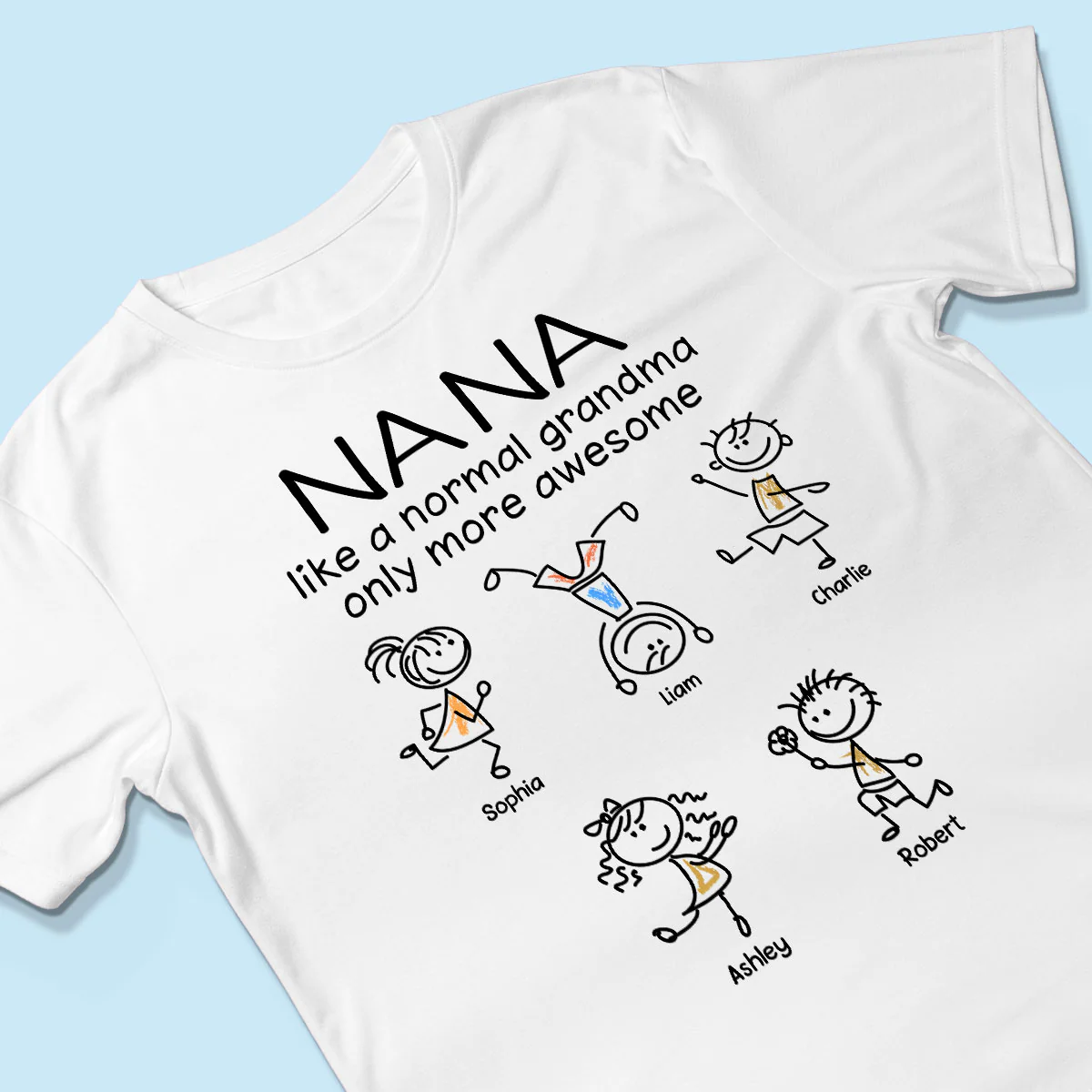 Like A Normal Grandma Only More Awesome Drawing Personalized Shirt - Image 3