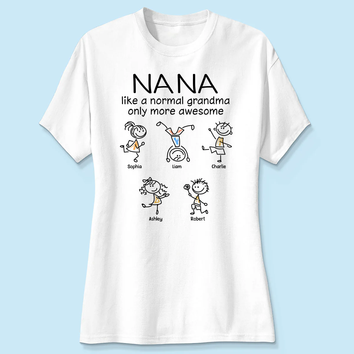 Like A Normal Grandma Only More Awesome Drawing Personalized Shirt - Image 4
