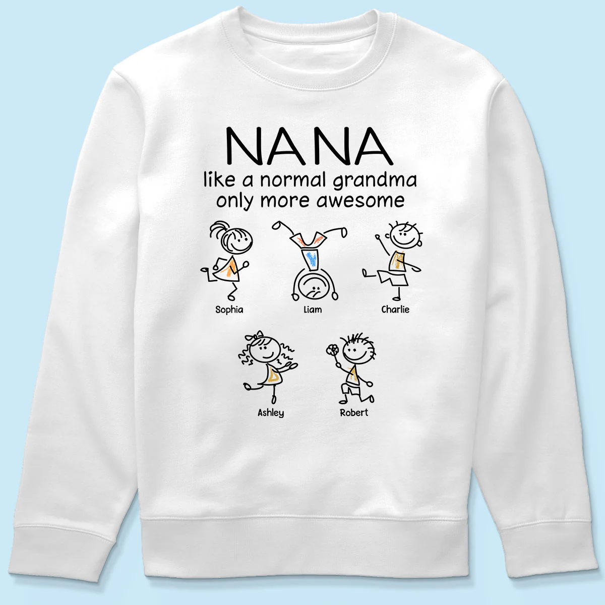 Like A Normal Grandma Only More Awesome Drawing Personalized Shirt - Image 6