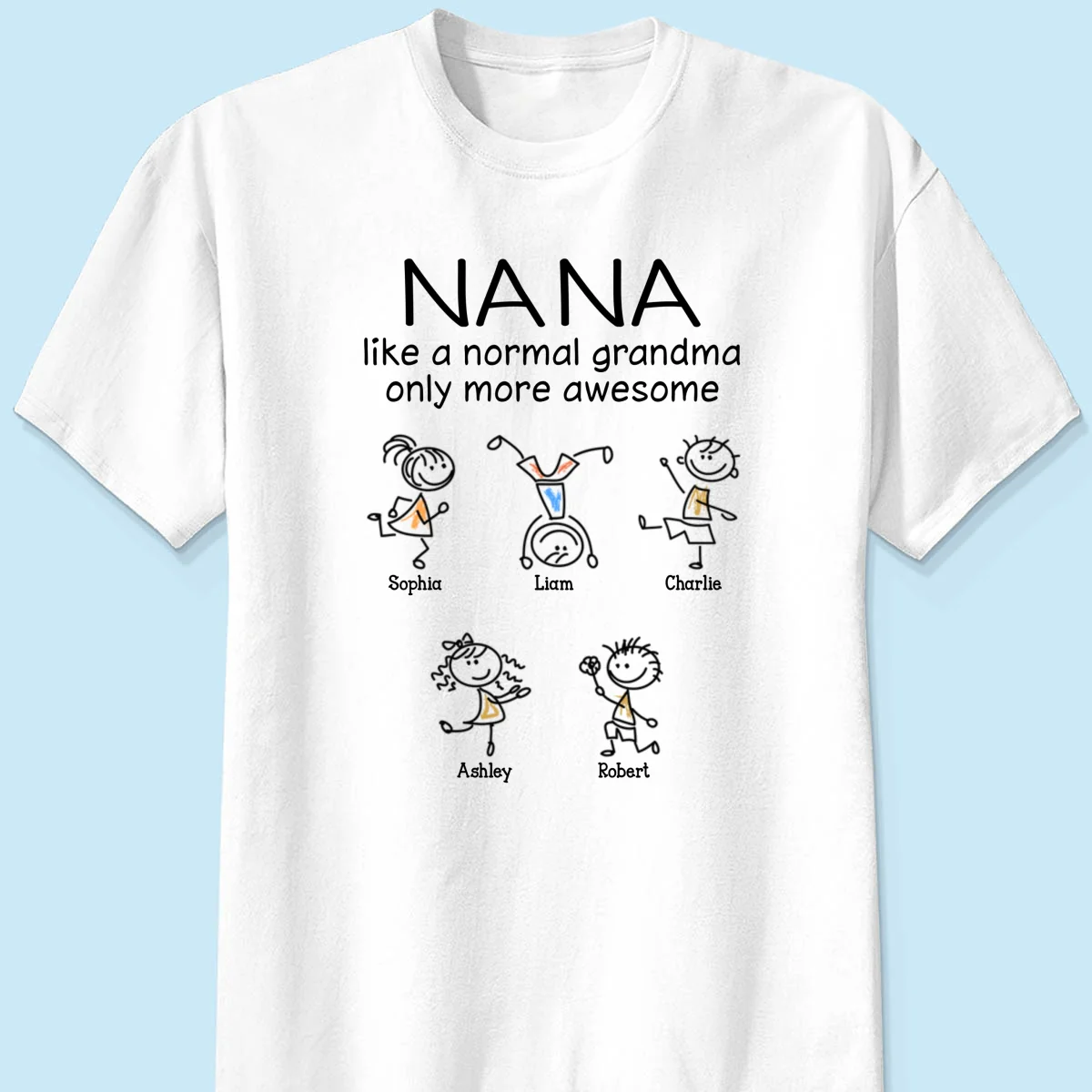 Like A Normal Grandma Only More Awesome Drawing Personalized Shirt - Image 7