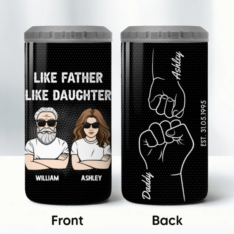 Like Father Like Daughter Personalized 4 In 1 Can Cooler - Image 10