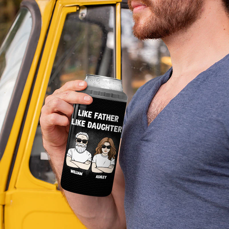 Like Father Like Daughter Personalized 4 In 1 Can Cooler - Image 5