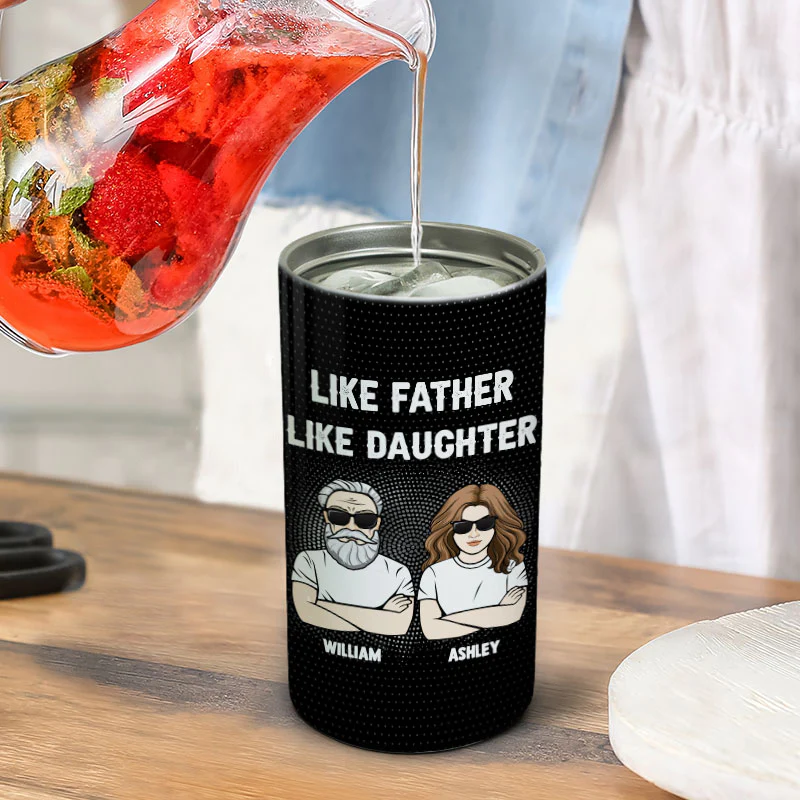 Like Father Like Daughter Personalized 4 In 1 Can Cooler - Image 6