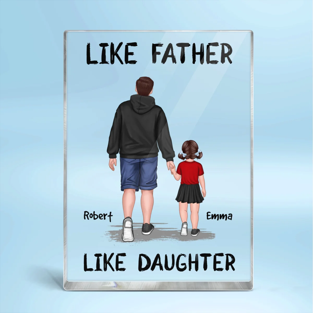 Like Father Like Son Like Daughter Walking Personalized Vertical Rectangle Acrylic Block Plaque - Image 4