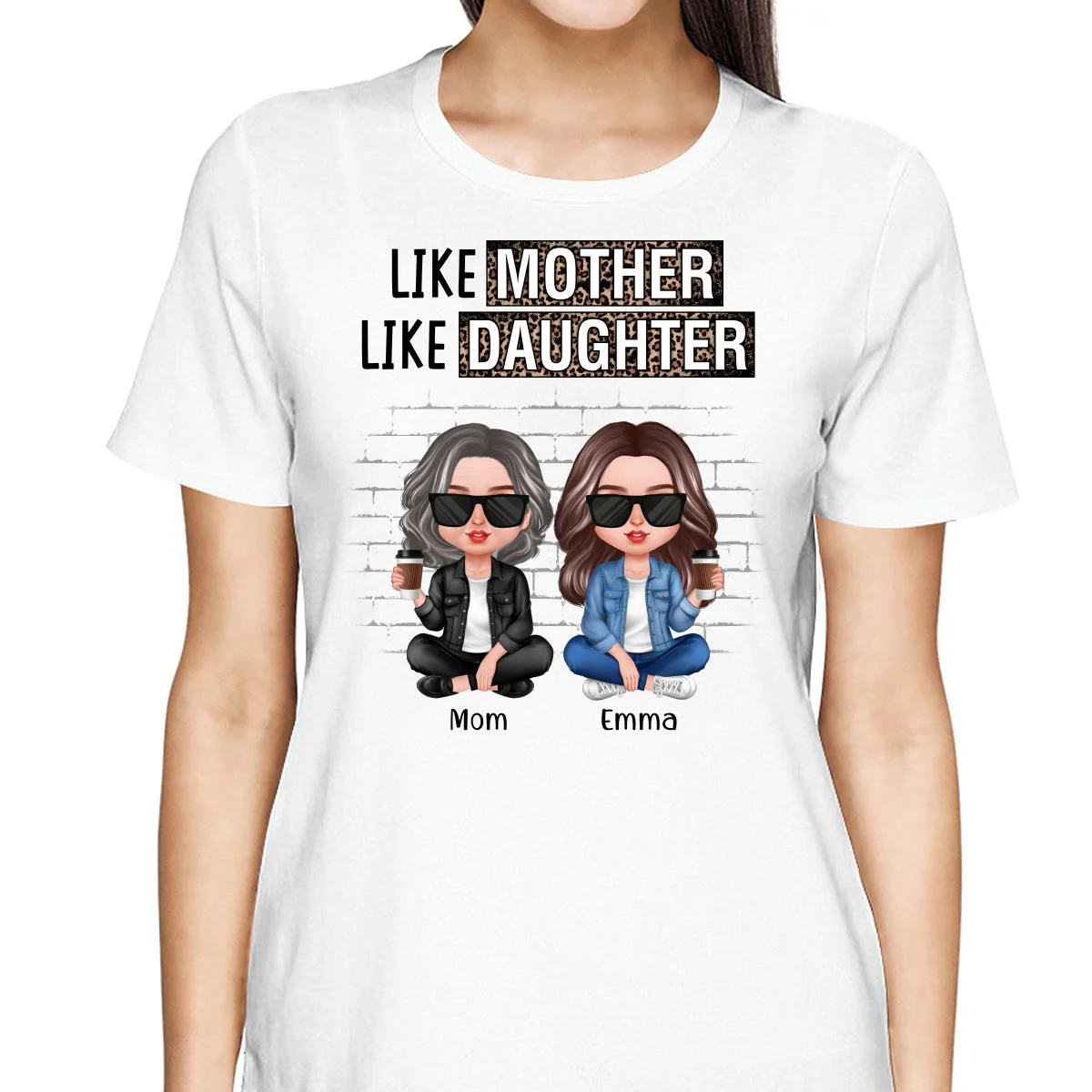 Like Mother Like Daughter Brick Background Personalized Shirt - Image 2