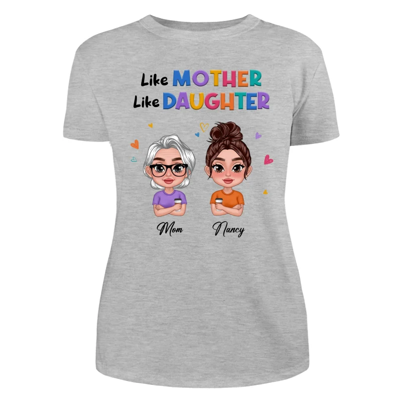 Like Mother Like Daughter Colorful Pattern Doll Women Thick Lips Personalized Shirt - Image 10