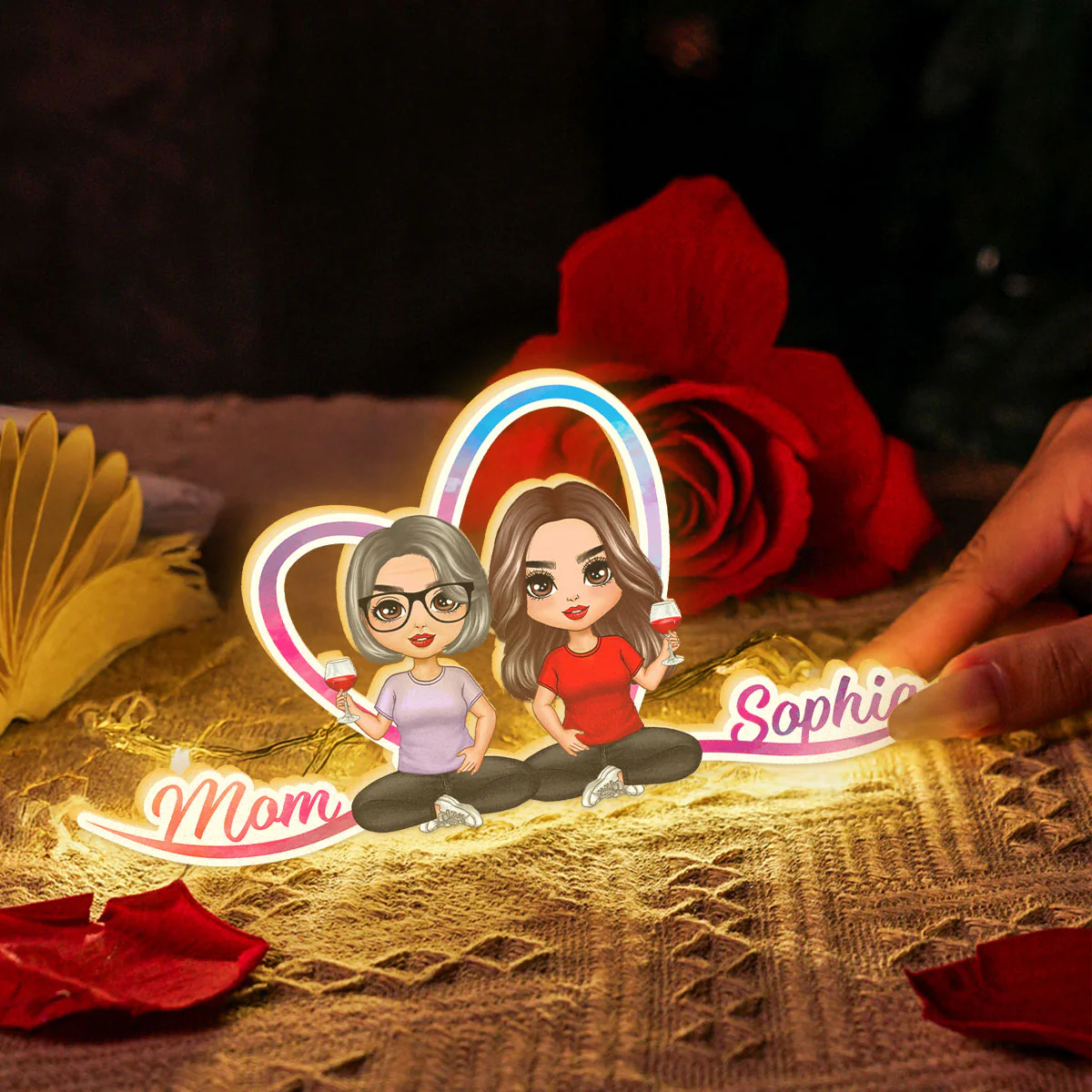 Like Mother Like Daughter Personalized Light Box, Heartfelt Gift For Mom, Daughter - Image 3