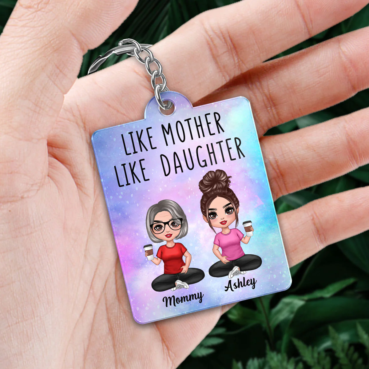 Like Mother Like Daughters Favorite Song Scannable QR Code Personalized Acrylic Keychain - Image 3