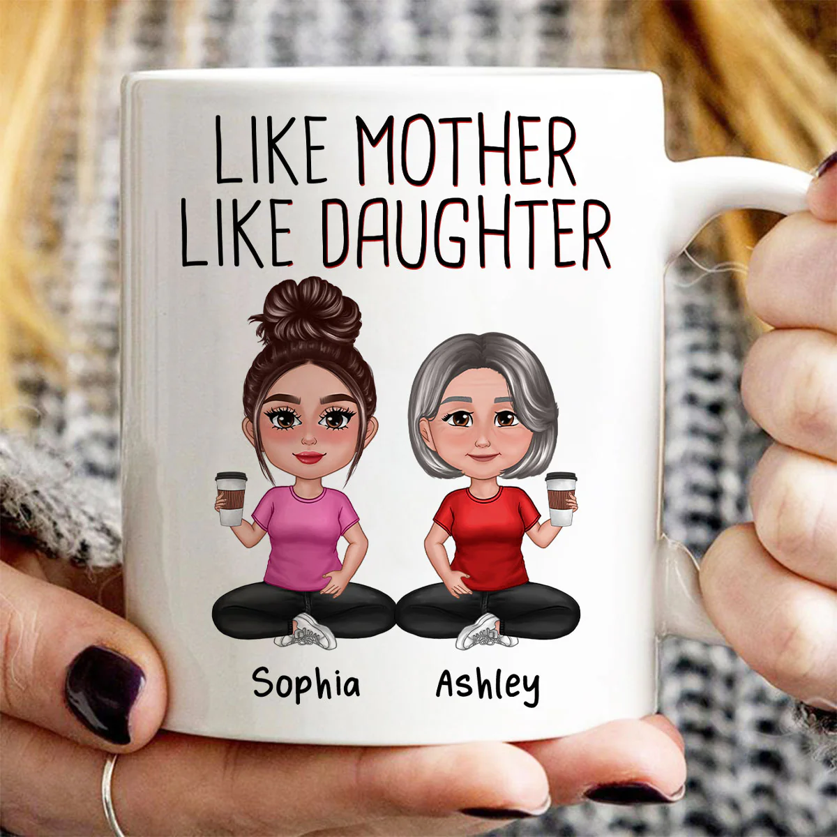 Like Mother Like Daughters Pretty Doll Personalized Mug - Image 2