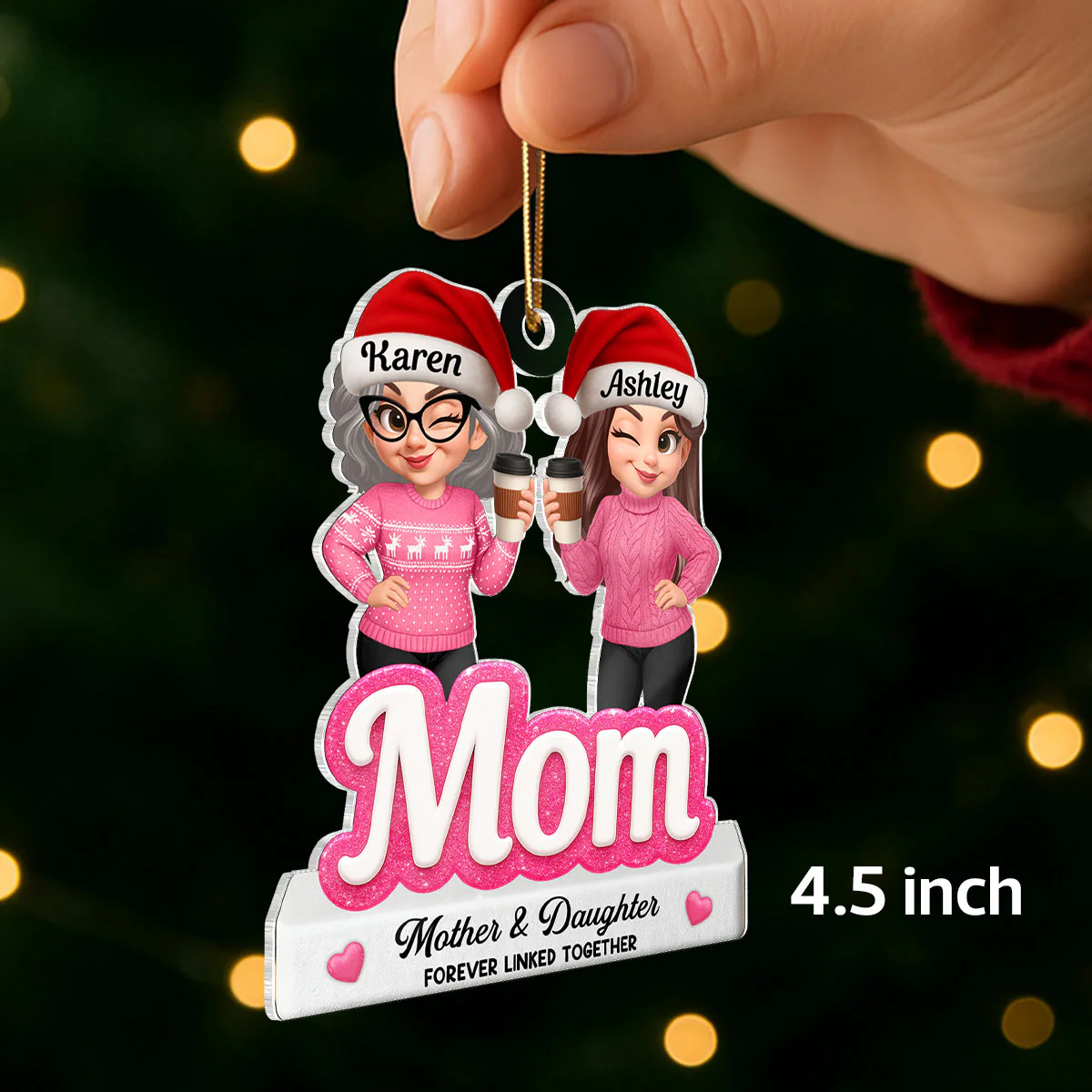 Like Mother Like Daughters - Personalized Acrylic Ornament - Christmas Gift for Mom - Image 2