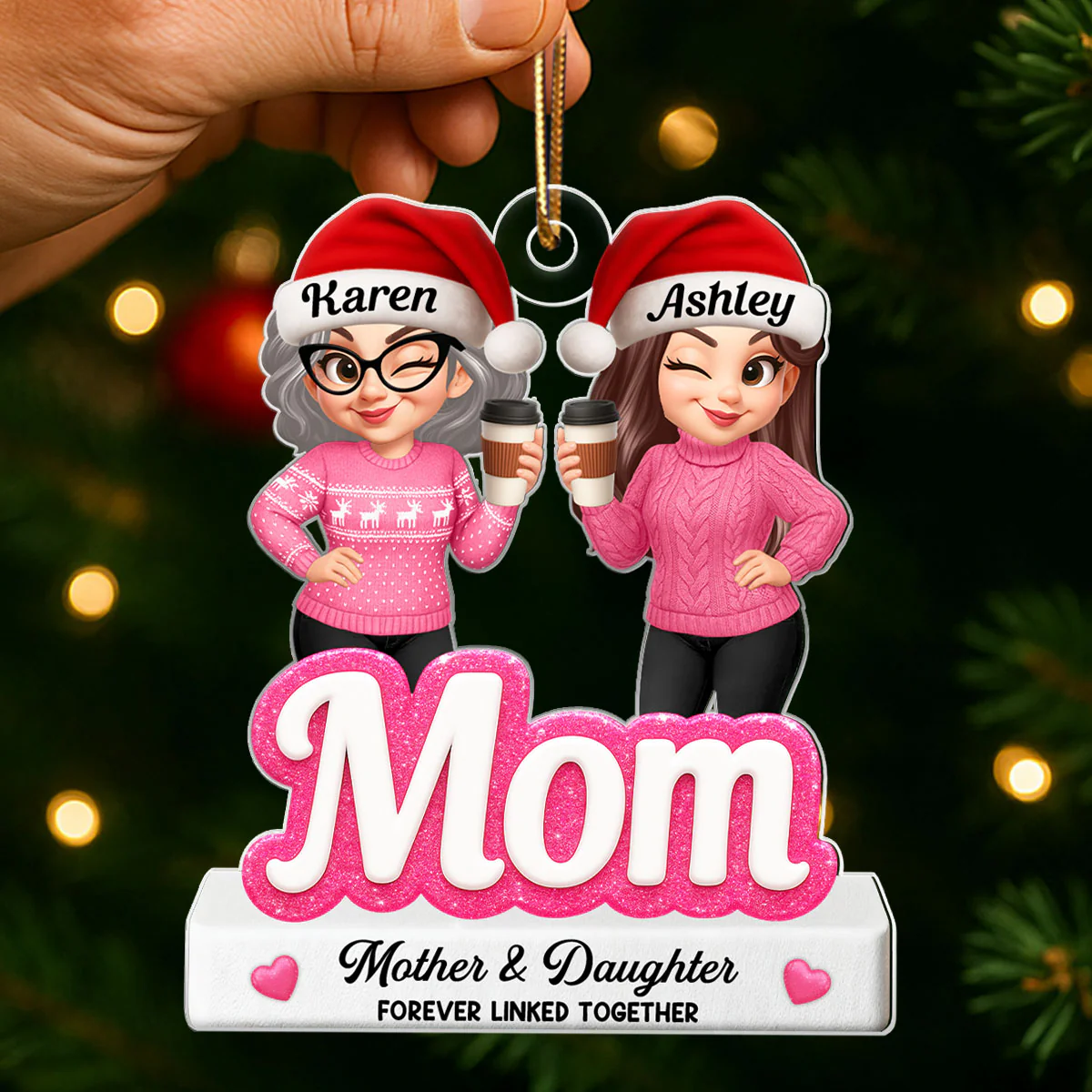 Like Mother Like Daughters - Personalized Acrylic Ornament - Christmas Gift for Mom - Image 7