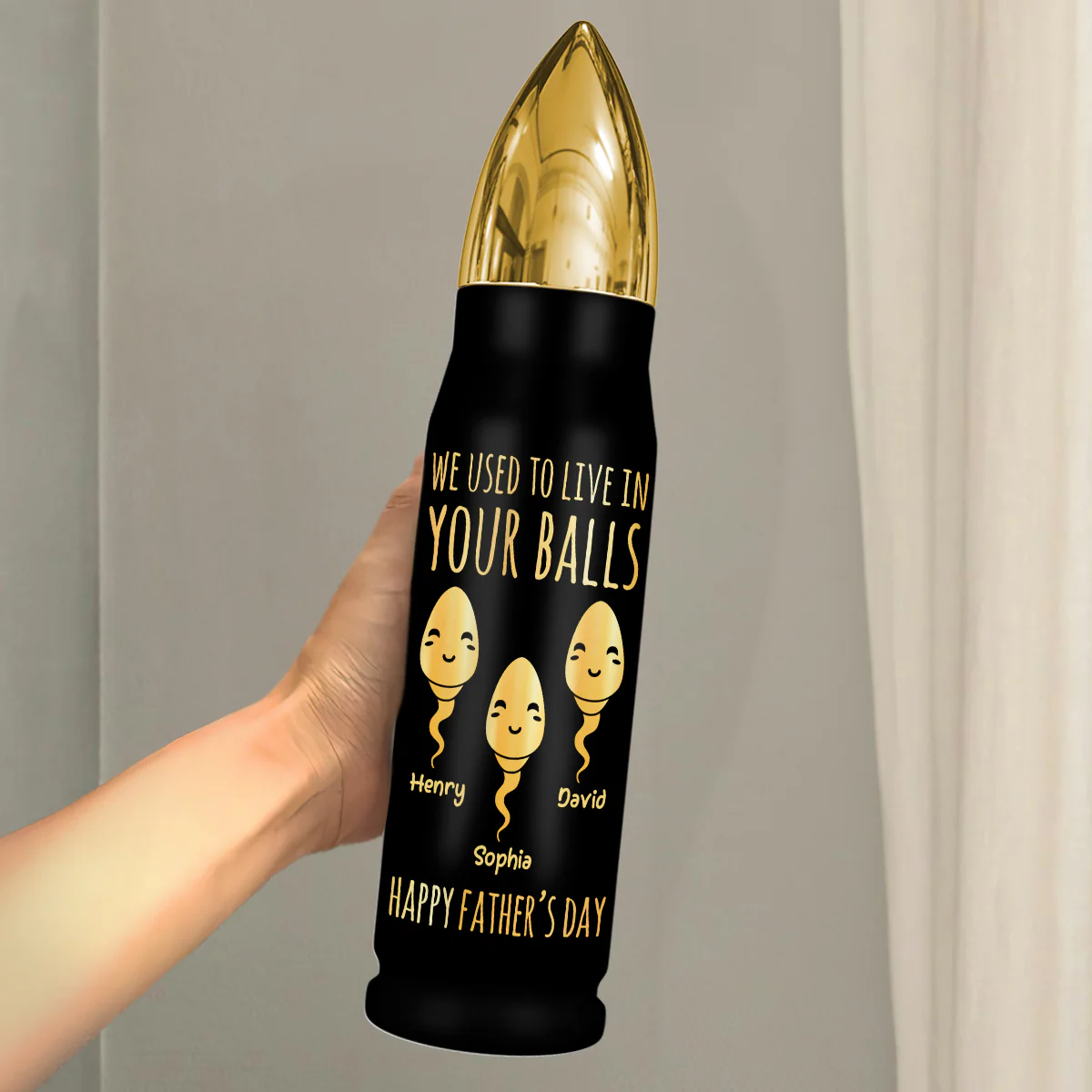 Little Cute Kids Happy Funny Gift For Husband Dad Personalized Bullet Tumbler - Image 3