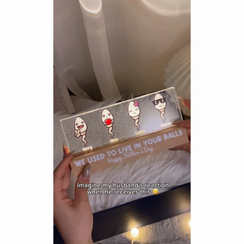 Little Cute Kids Happy Father‘s Day Personalized Acrylic Block LED Night Light - Image 2