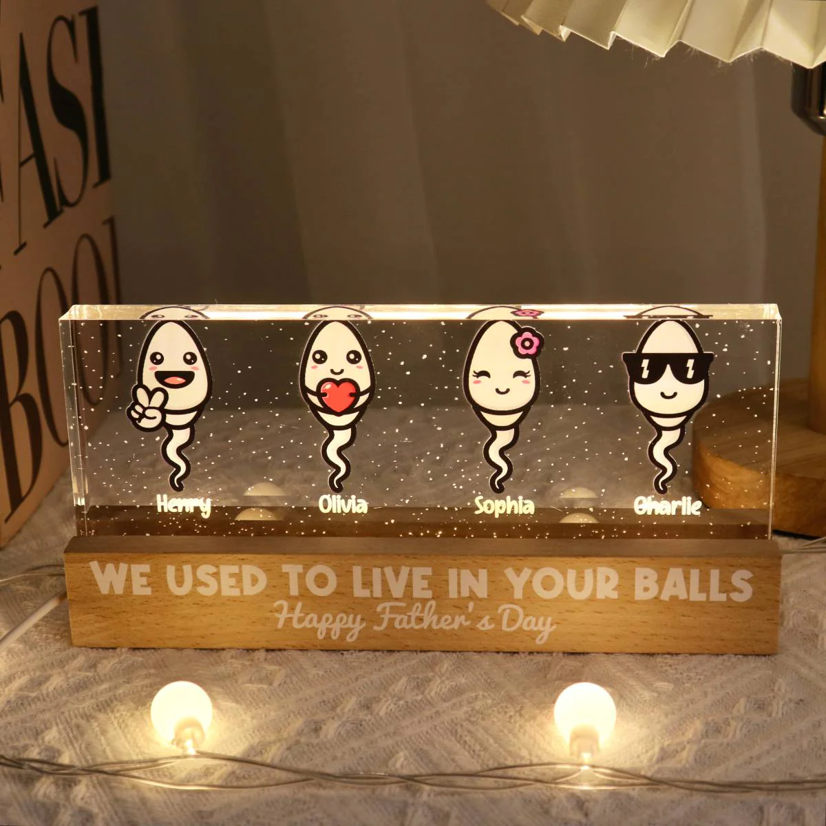 Little Cute Kids Happy Father‘s Day Personalized Acrylic Block LED Night Light - Image 4