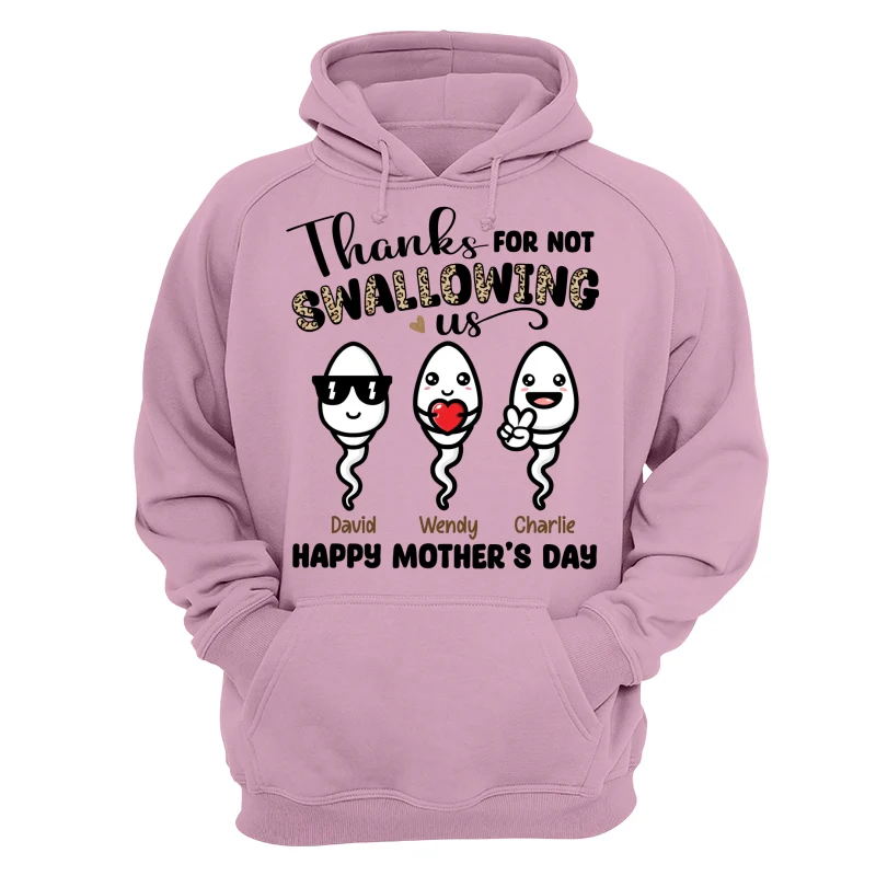 Little Cute Kids Thanks For Not Swallowing Us Happy Mother‘s Day Funny Personalized Shirt - Image 15