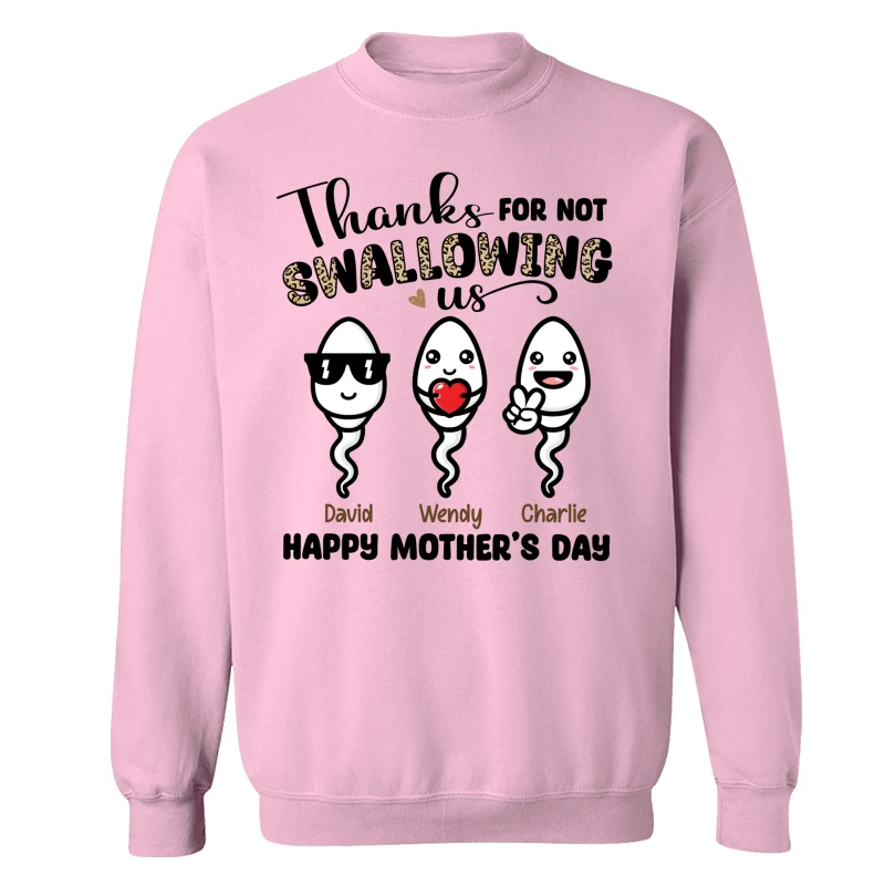 Little Cute Kids Thanks For Not Swallowing Us Happy Mother‘s Day Funny Personalized Shirt - Image 19