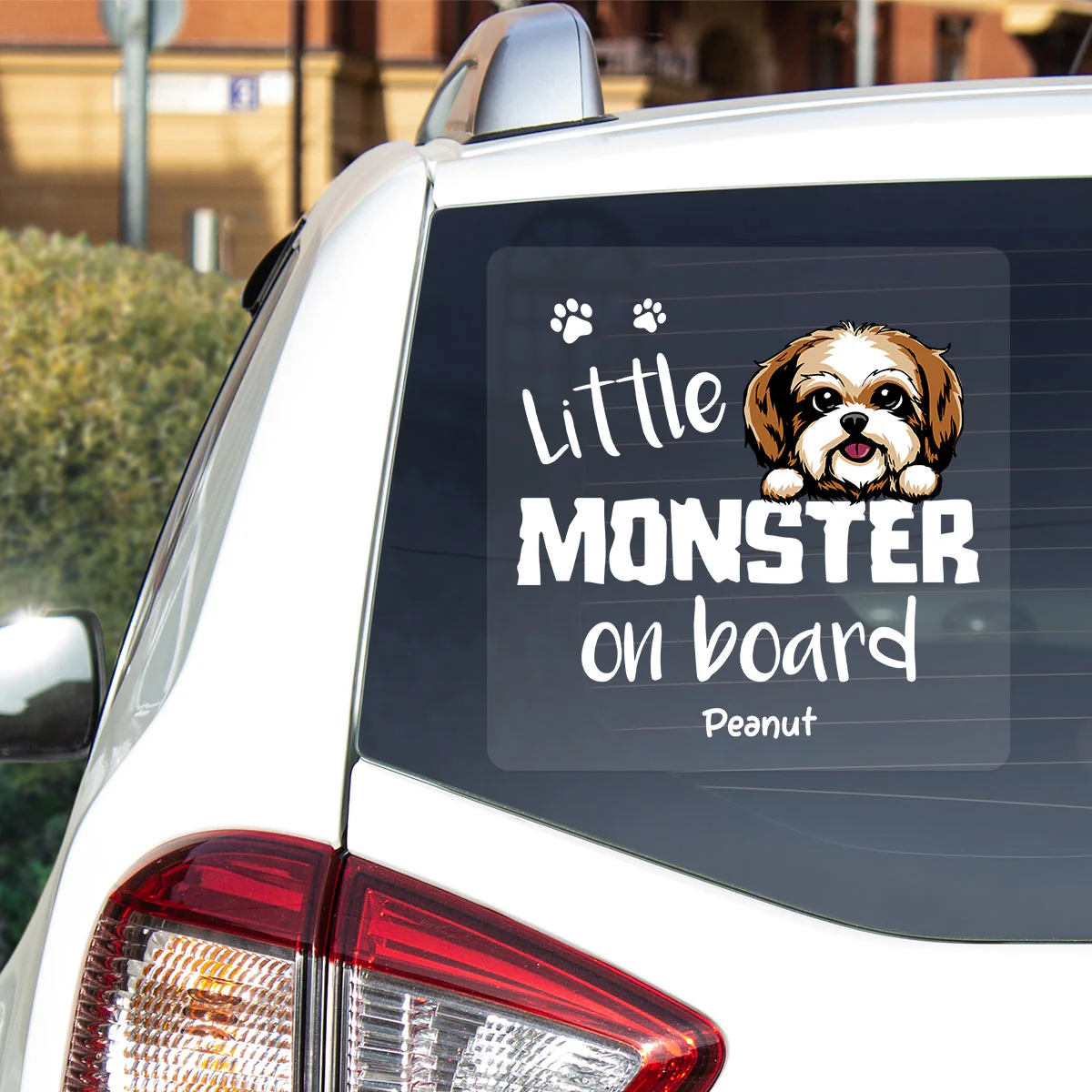 Little Monsters On Board Dog Cat Lover Personalized Car Decal - Image 2