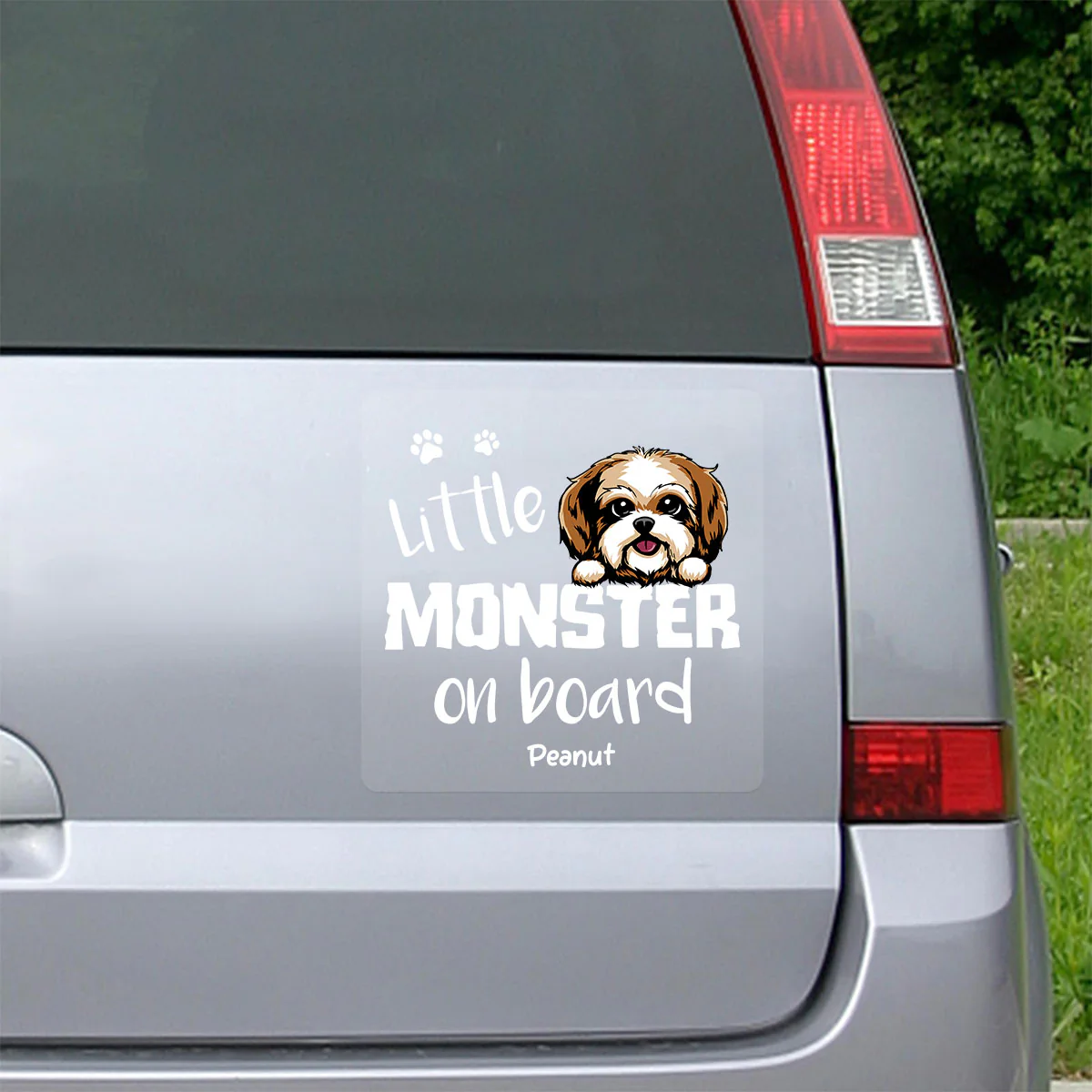 Little Monsters On Board Dog Cat Lover Personalized Car Decal - Image 3