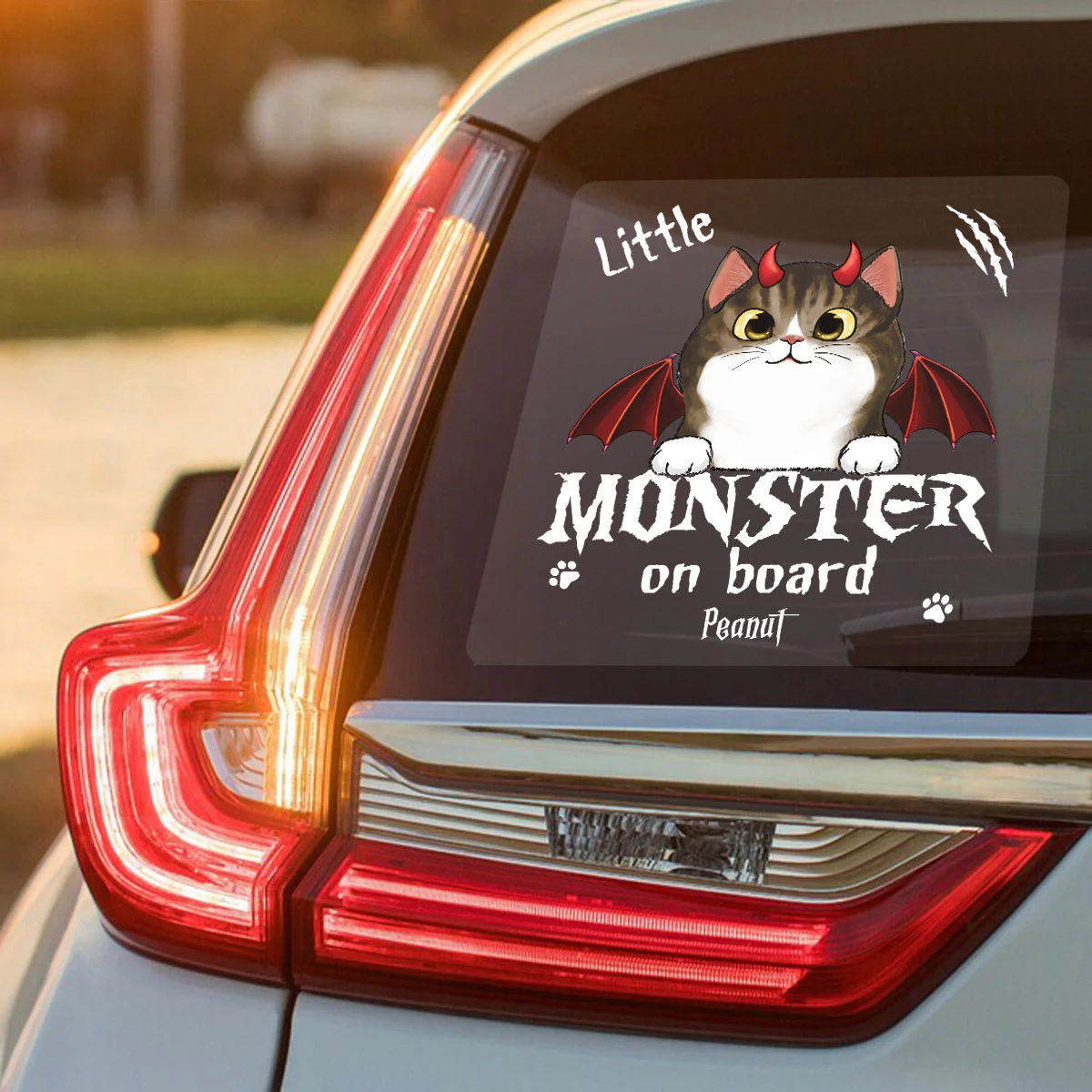 Little Monsters On Board Halloween Dogs Cats Personalized Decal, Halloween Decor - Image 2