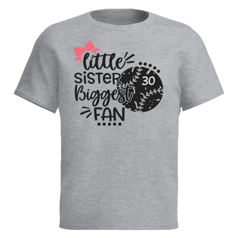 Little Sister Little Brother Biggest Fan - Personalized Kid Shirt - Baseball Little League Game Day Light Color Shirt - Image 10