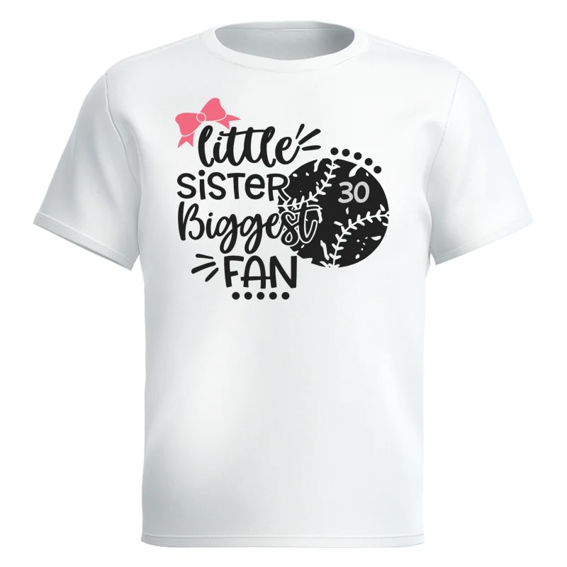 Little Sister Little Brother Biggest Fan - Personalized Kid Shirt - Baseball Little League Game Day Light Color Shirt - Image 11