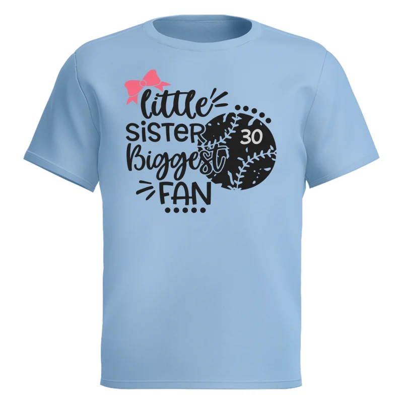 Little Sister Little Brother Biggest Fan - Personalized Kid Shirt - Baseball Little League Game Day Light Color Shirt - Image 13