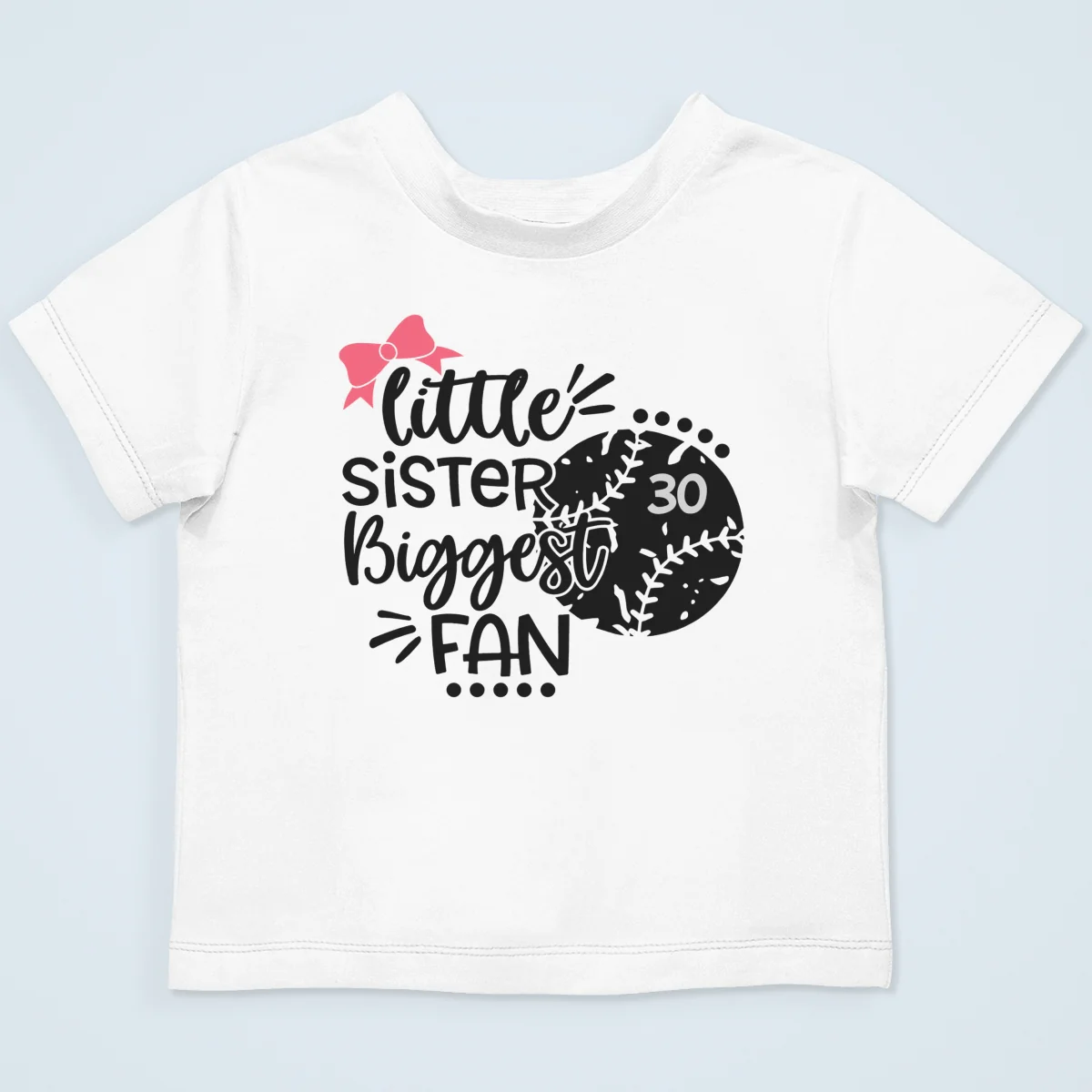 Little Sister Little Brother Biggest Fan - Personalized Kid Shirt - Baseball Little League Game Day Light Color Shirt - Image 14