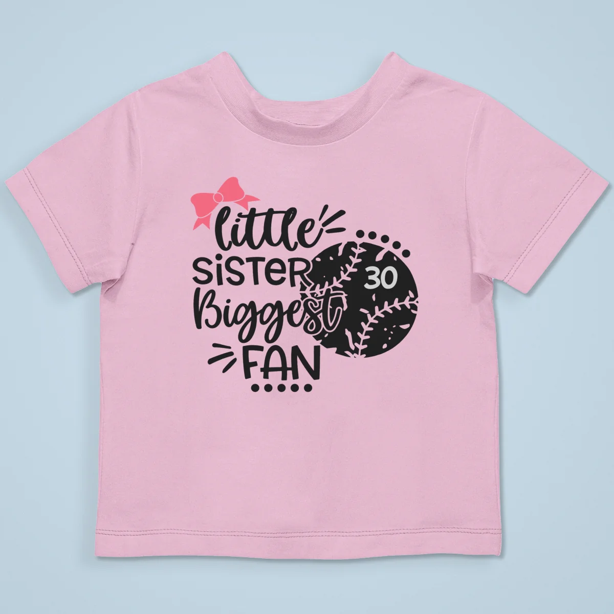 Little Sister Little Brother Biggest Fan - Personalized Kid Shirt - Baseball Little League Game Day Light Color Shirt - Image 15