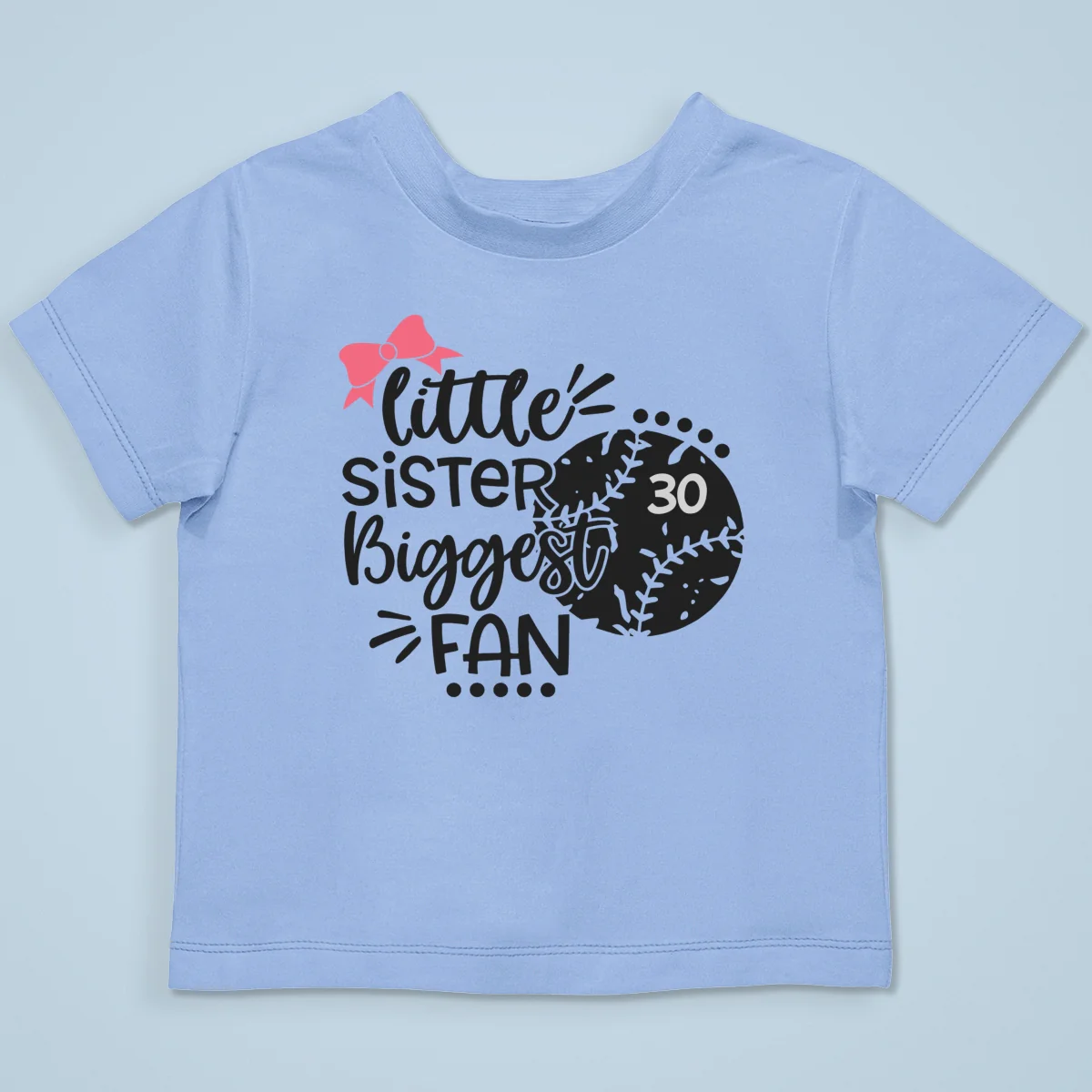 Little Sister Little Brother Biggest Fan - Personalized Kid Shirt - Baseball Little League Game Day Light Color Shirt - Image 16