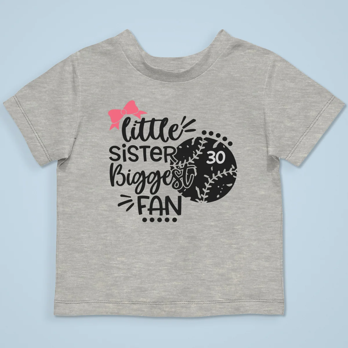 Little Sister Little Brother Biggest Fan - Personalized Kid Shirt - Baseball Little League Game Day Light Color Shirt - Image 17