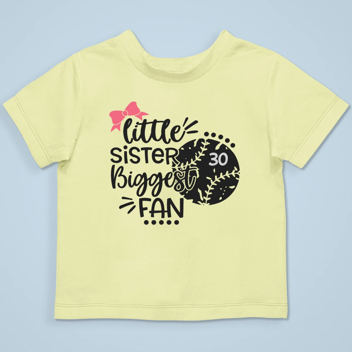 Little Sister Little Brother Biggest Fan - Personalized Kid Shirt - Baseball Little League Game Day Light Color Shirt - Image 18