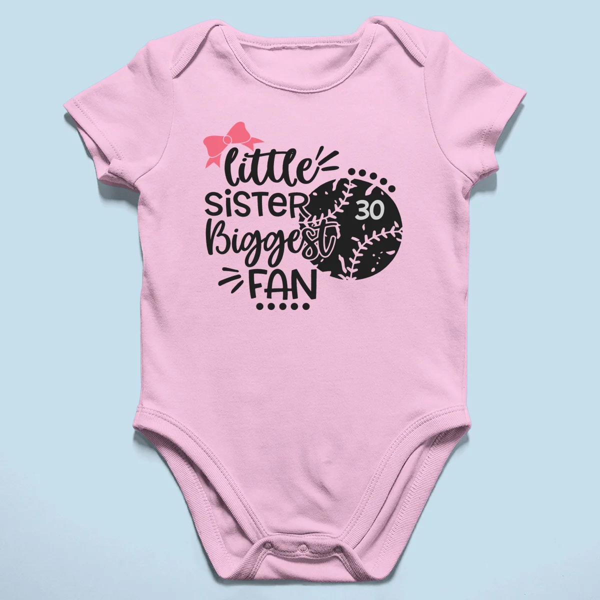 Little Sister Little Brother Biggest Fan - Personalized Kid Shirt - Baseball Little League Game Day Light Color Shirt - Image 20