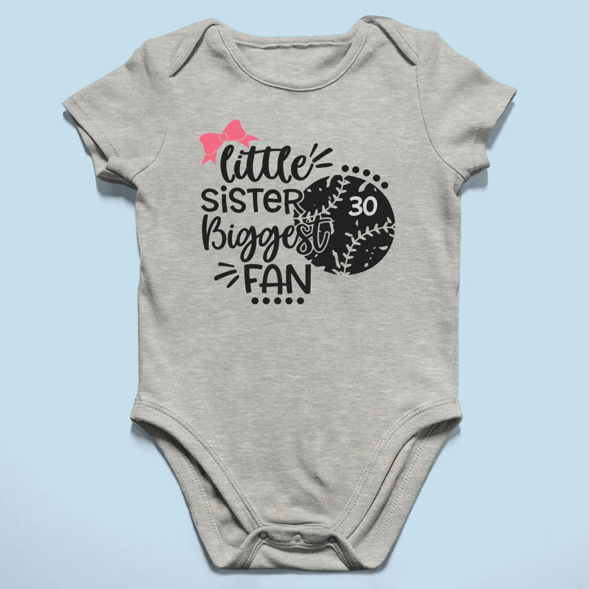 Little Sister Little Brother Biggest Fan - Personalized Kid Shirt - Baseball Little League Game Day Light Color Shirt - Image 22