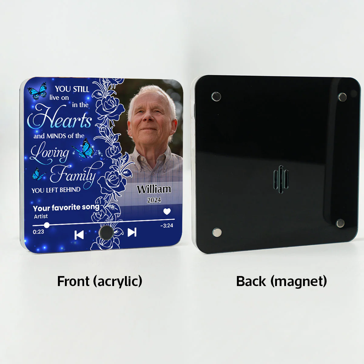 Live On In The Hearts And Minds Memorial Personalized Music Fridge Magnet, Sympathy Keepsake, Remembrance Gift - Image 4