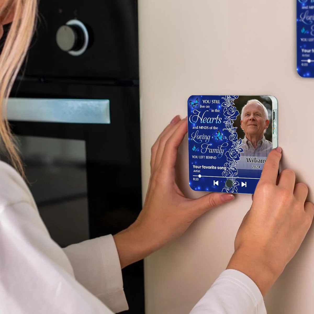 Live On In The Hearts And Minds Memorial Personalized Music Fridge Magnet, Sympathy Keepsake, Remembrance Gift - Image 5