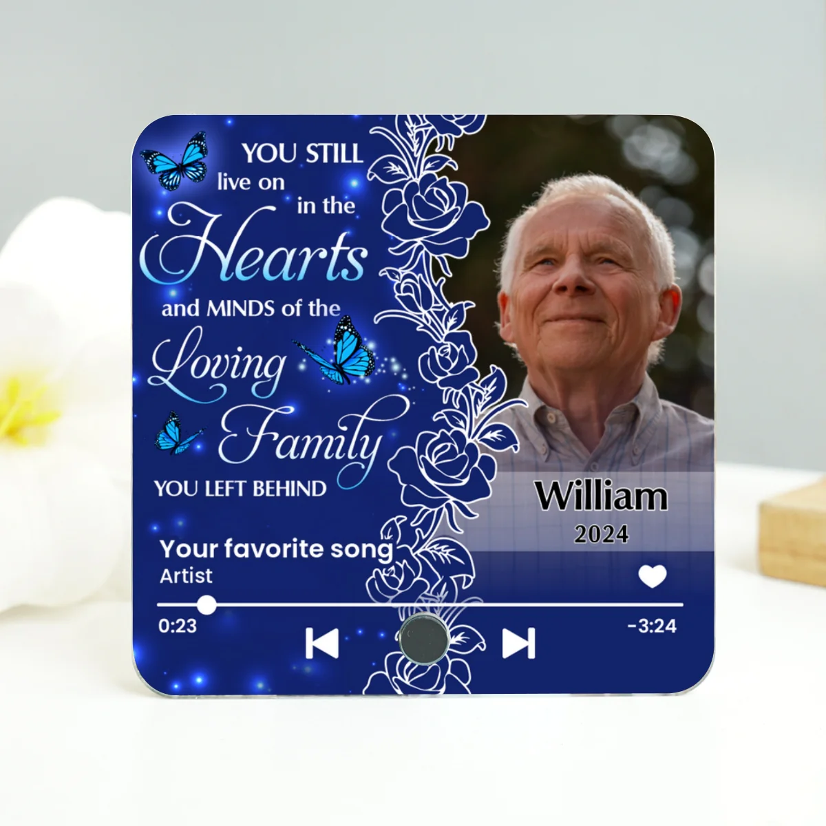 Live On In The Hearts And Minds Memorial Personalized Music Fridge Magnet, Sympathy Keepsake, Remembrance Gift - Image 9