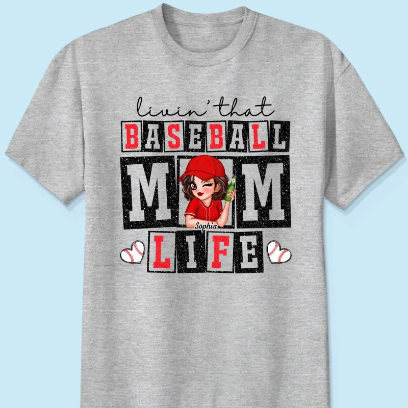 Livin' that Baseball Mom Life Personalized Shirt - Image 10