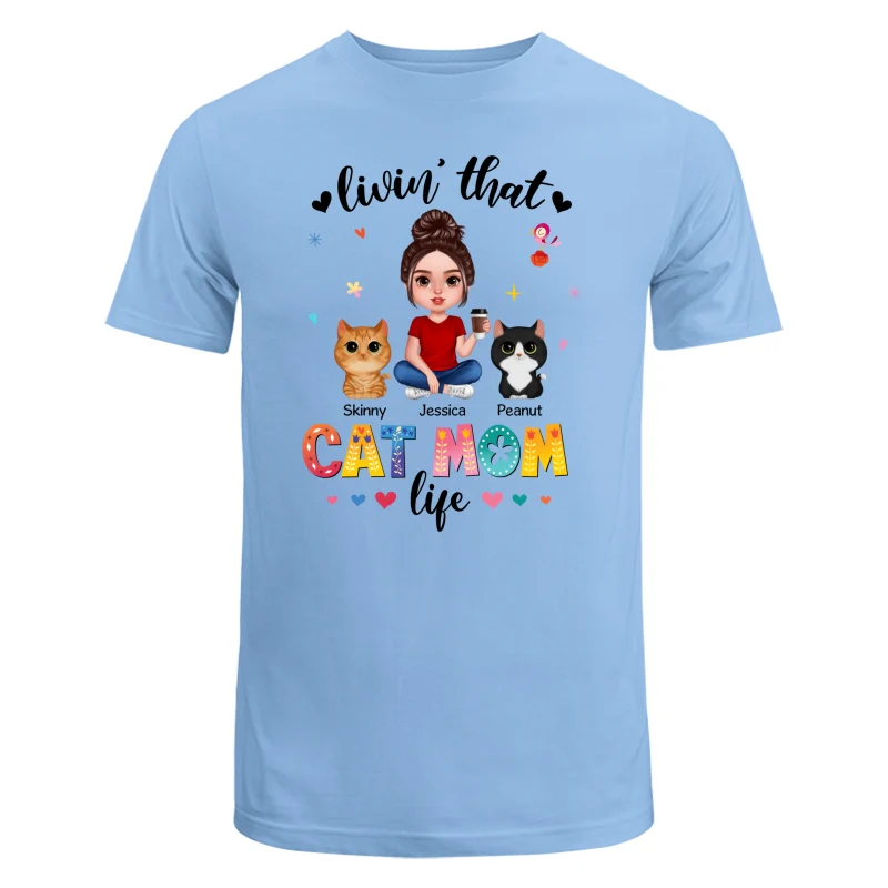 Livin‘ That Cat Mom Life Personalized Shirt - Image 8