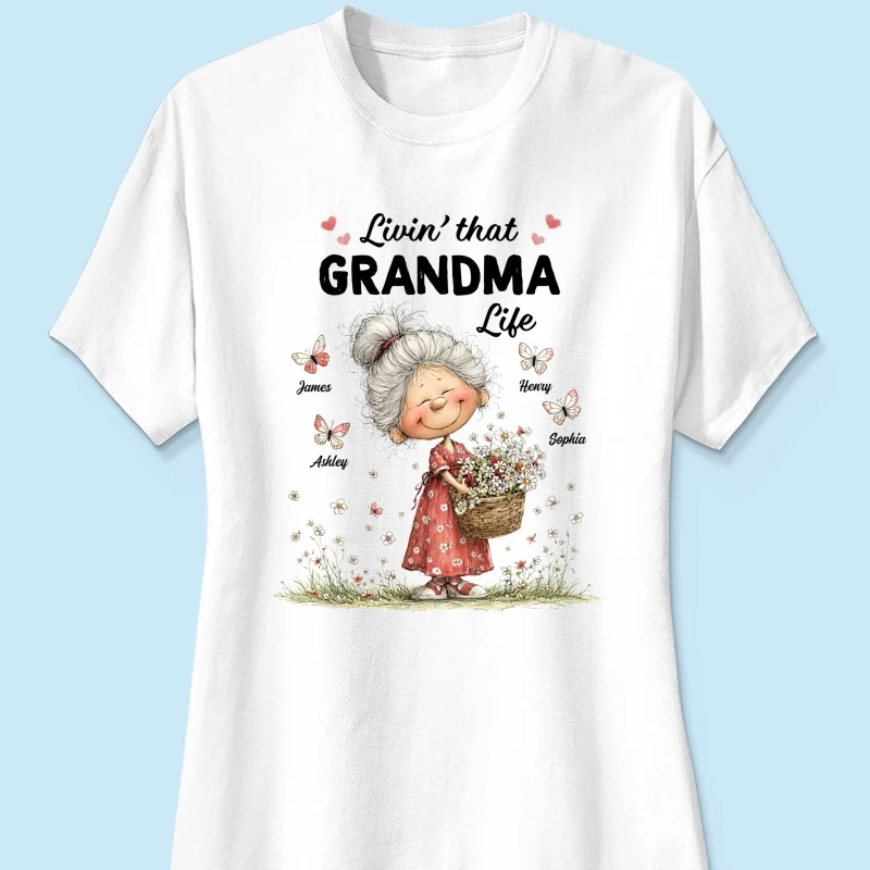 Livin' That Grandma Happy Life Whimsical Style - Personalized Shirt - Gift For Grandma, Mom - Image 15