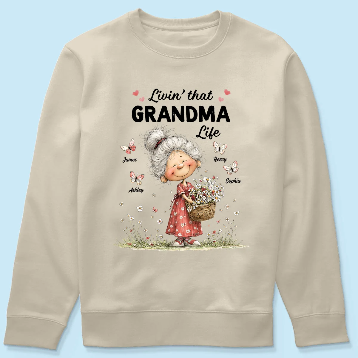 Livin' That Grandma Happy Life Whimsical Style - Personalized Shirt - Gift For Grandma, Mom - Image 22