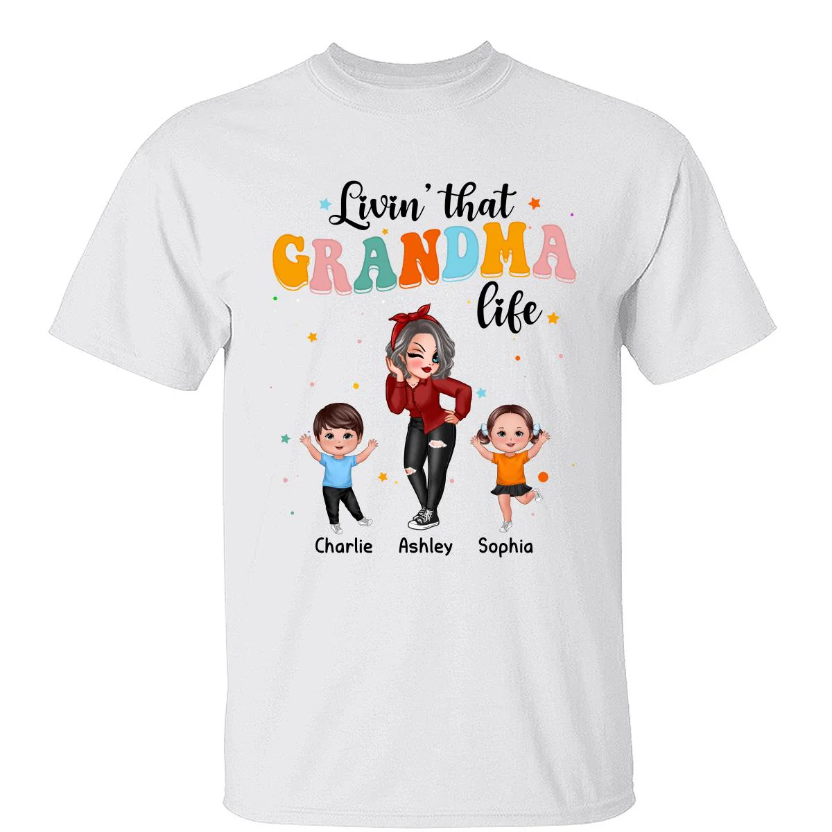 Livin‘ That Grandma Life Dancing With Grandkids Personalized Shirt
