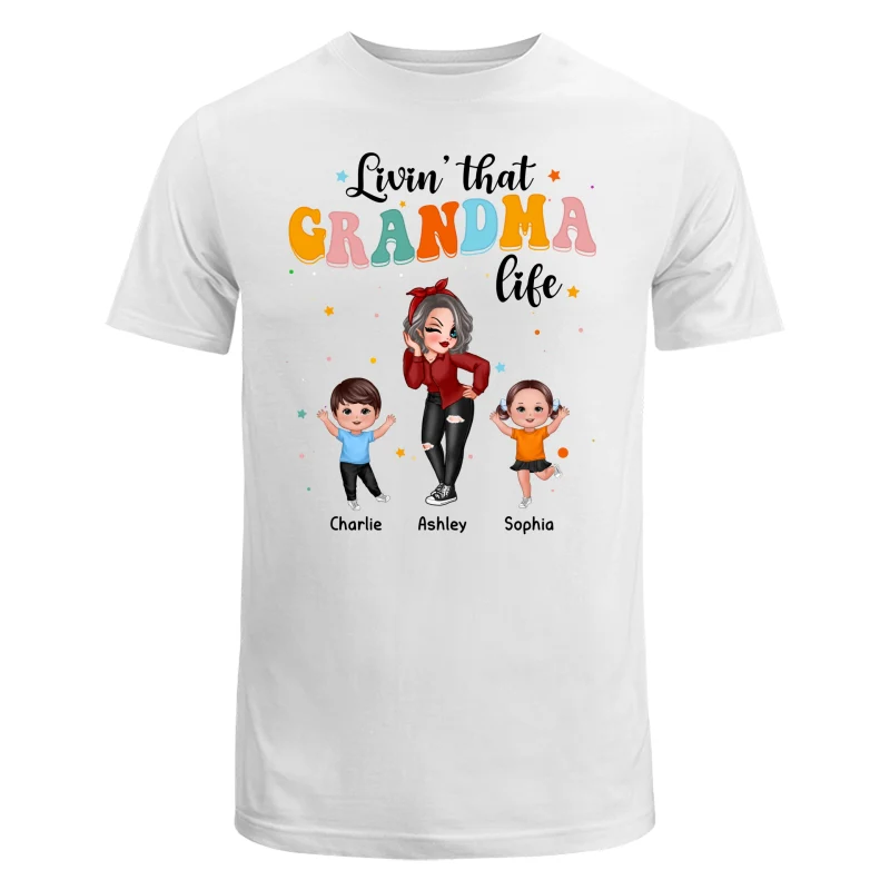 Livin‘ That Grandma Life Dancing With Grandkids Personalized Shirt - Image 5